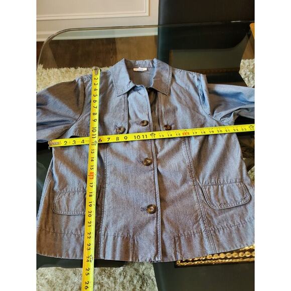 Charter Club Women's Blue Cotton Long Sleeve Buttons Front Casual Jacket Size XL - Picture 11 of 12